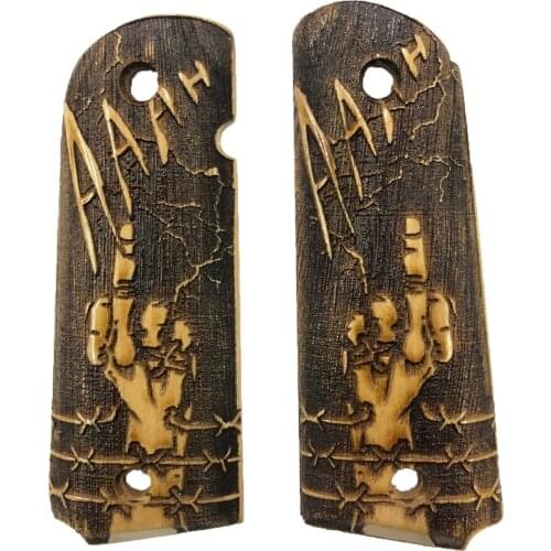 Colt 1911 Compatible Custom Pattern Laser Cut Wooden Grip Mod67