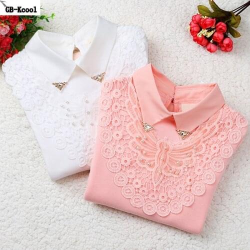 2017 Childrens Bottoming Shirt Autumn Winter Big Girls Lace Tops Kid Fashion Cotton Long-sleeved Basic T-shirt Blouse shirt