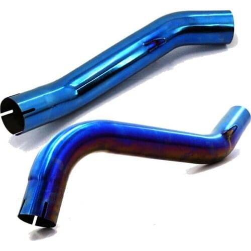 For Beneli 600 For Beneli 300 Connector Middle Link Pipe Stainless Steel without Exhaust Muffler Escape Outlet 51mm Blue Chrome