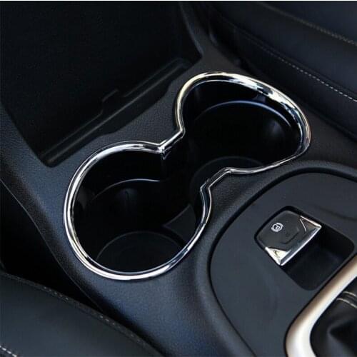 FOR Jeep Cherokee KL 2014 2015 2016 2017 2018 ABS Chrome Car front water cup frame panel Cover Trim sticker accessories 1pcs