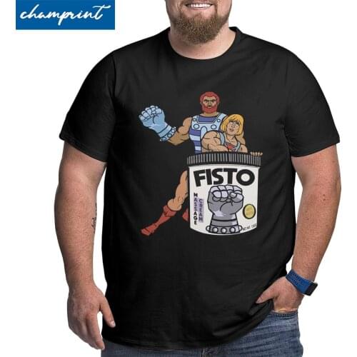 FISTO Lube Formula T Shirts He-Man Masters Of The Universe T-Shirt Men Skeletor 80s She-Ra Big Tall Tee Shirt Oversized 6XL
