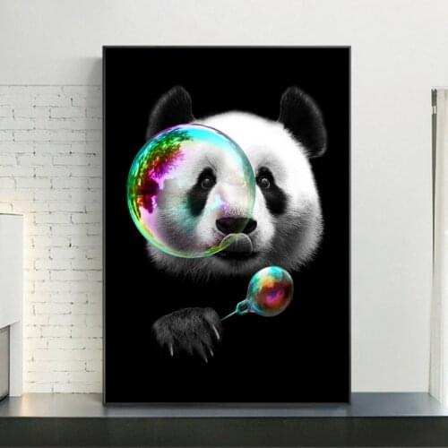Cute Panda Canvas Art Posters And Prints Animals Canvas Paintings On the Wall Art Cartoon Pictures For Kids Room Wall Decor