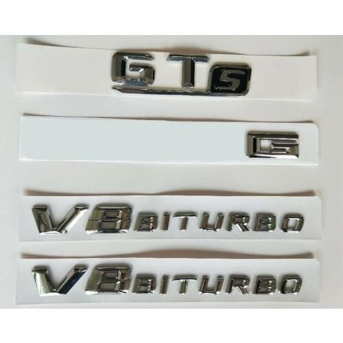Chrome Letters Trunk Fender Badges Emblems for A M G GT S V8 BITURBO