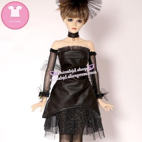 BJD SD Doll Clothes 1/3 Fashion Leather Dress Set For Iplehourse Body YF3-113 Doll Accessories
