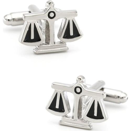 Mens Balance Cuff Links Copper Material Black Color