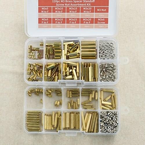 380pc M3 and M2 Brass Spacer Standoff Screw Nut Assortment Kit