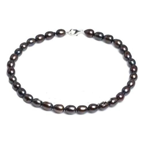 New Arrival Favorite Pearl Necklace Natural Black Rice Cultured Freshwater Pearl Necklace Fine Jewelry Birthday Party Lady Gift