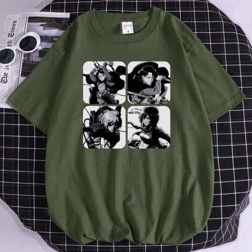 Attack On Titan Anime Printed Man Tshirt Simplicity Breathable T-Shirts Cool Crewneck T-Shirt Creativity Comfortable Men Clothes