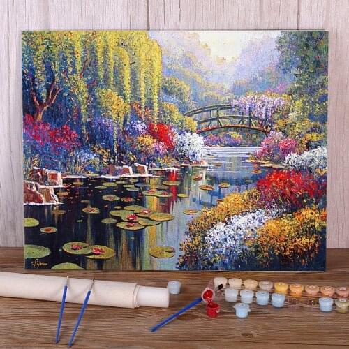Landscape Flower Paint By Numbers Kit Oil Paints 50*70 Canvas Painting Decorative Paintings For Adults Art
