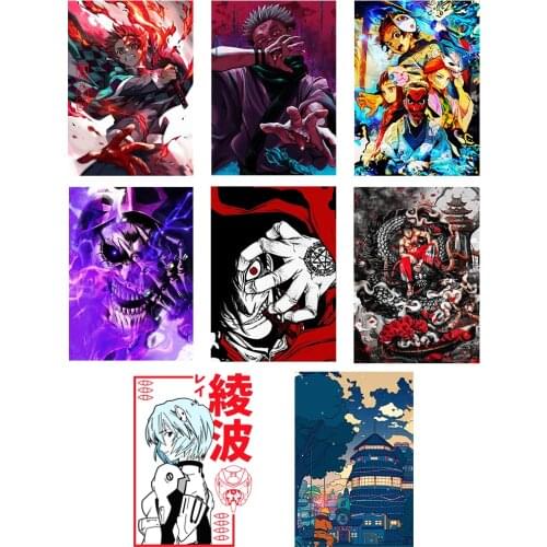 Popular Anime Kamado Tanjirou patches Itadori Yuji Patches for clothes Overlord thermo-stickers for children stripes for jeans
