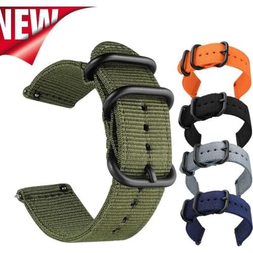 20mm 22mm watch strap For Samsung Galaxy watch 46mm 42mm Active2 Active1 Gear S3 frontier Sports nylon nato strap