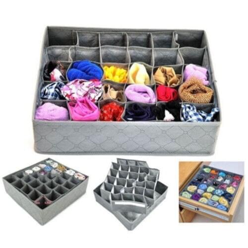 Foldable Underwear Drawer Organizers Dividers Closet Dresser Clothes Storage Organizer Box For Bras Scarves Ties Socks Boxes