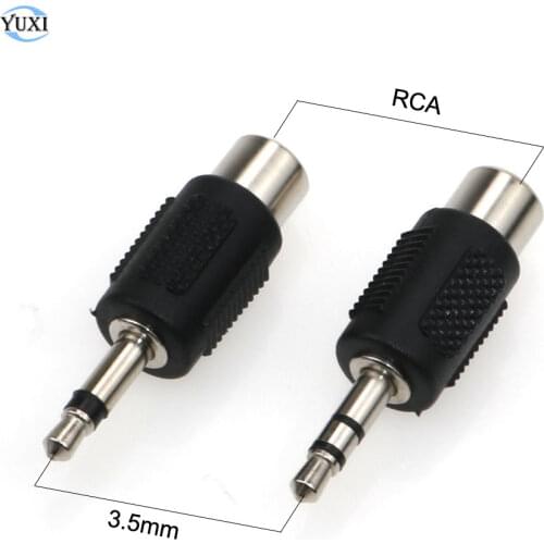 YuXi RCA Jack Connector to Jack 3.5 MM mono/stereo Plug Adapter Nickle plated Quality plastic Audio RCA Plug