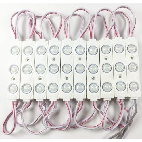 100pcs DC12V 3 LED Module Injection Waterproof IP67 Decorative 2835 Hard Strip Bar Light Lamp White Red Green Blue