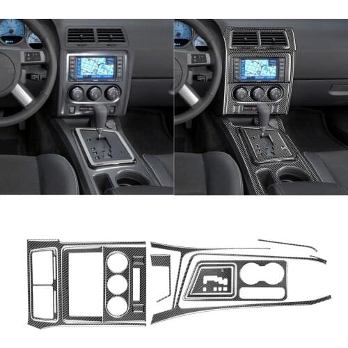 14Pcs/Set Car Carbon Fiber Gear Shift Panel Stickers for Dodge Challenger 08-14 Left Drive