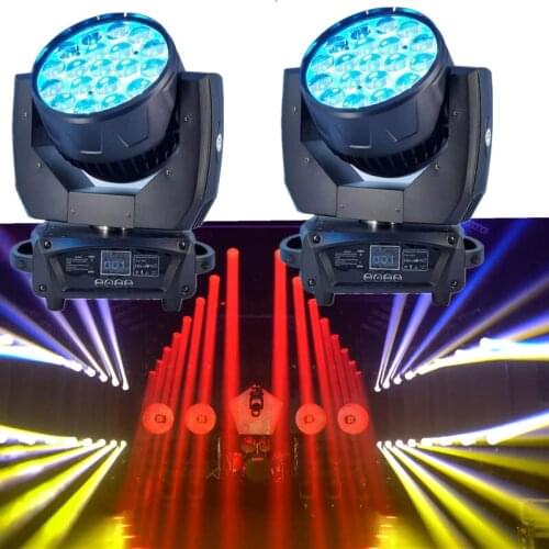 2 pieces 19*15w rgbw 4in1 professional moving head wash zoom led stage lighting dj beam lights