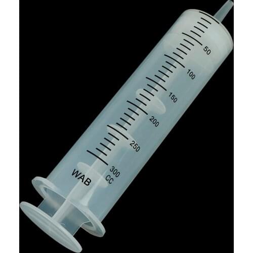 300ml Plastic Syringe Large Capacity Syringe Transparent Reusable Sterile Measuring Injection Syringe Nutrient Hydroponics