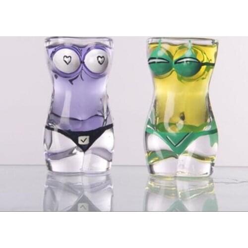 30ml Sexy Bikini Lady Double Wall Wine Glasses Creative Body Shape Crystal Whiskey Vodka Shot Glass For Party Wedding Bar