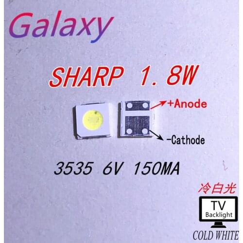 50pcs For SHARP LED LCD TV Backlight Application LED 3535 3537 LED Backlight TV High Power 1.8W 6V Cool white LED Backlight