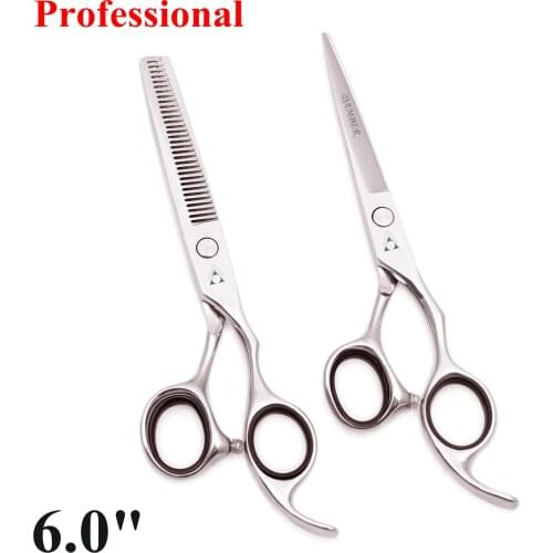 6.0 Professional Hair Scissor Hair Cutting Scissors Thinning Hairdressing Scissors 440C Barber Tools Hairdresser Shears 2000