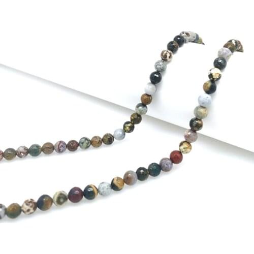 6-12mm Natural Gemstone High Quality Cutting Ocean Agate Round Stone Bead Bracelet Necklace Jewelry Making DIY Energy Crystal