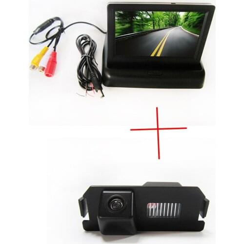 CCD Car Rear View Camera for HYUNDAI I30 GENESIS COUPE Tiburon KIA SOUL,with 4.3 Inch foldable LCD TFT Monitor