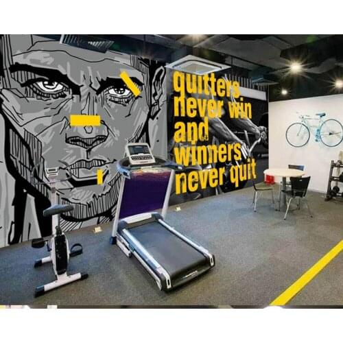 Free Shipping Wallpaper Europe And America Fashion Hand-Painted Sports Room Gym Custom 3D Decorative Photo Wallpaper Mural