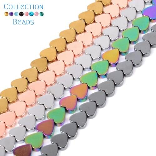 Natural Stone Coloful Heart Shape Hematite Beads For Jewelry Making 6mm 8mm Love Charms Beads Diy Bracelet Necklace Accessories