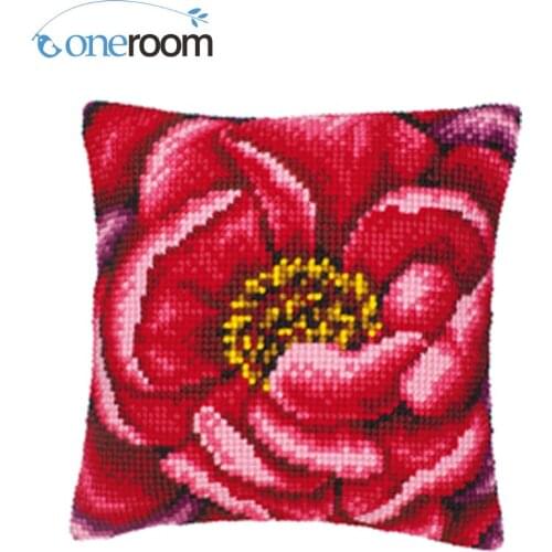 CX0440 Needlework Kit Unfinished Acrylic Yarn Embroidery Pillow Tapestry Canvas Cushion Front Cross Stitch Pillowcase