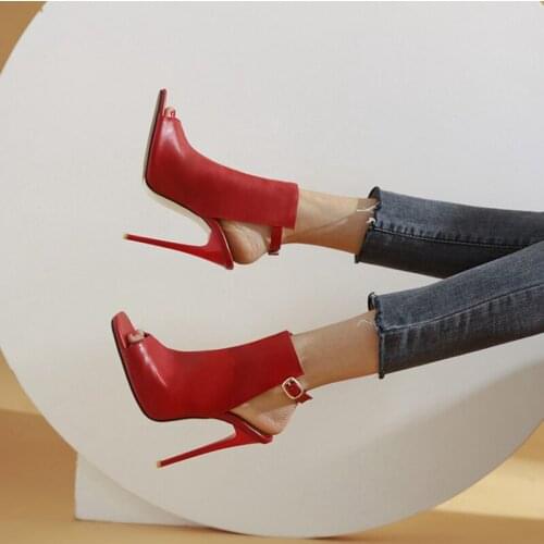 Designer Sandals 2021 Sexy Fashion Thin High Heel Sandals Pumps Peep Toe Summer Women Shoes Stilettos Big Size 35-48 FV-125