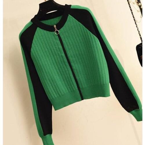 Elegant women high quality green suit set 2020 fashion vintage ladiesknitting jackets casual female soft suits girls chic