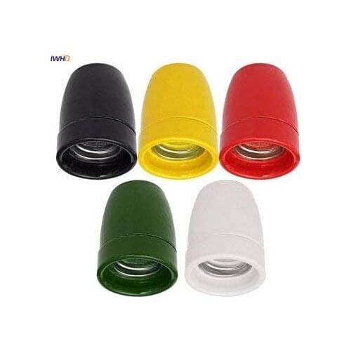 IWHD Ceramics Partalamparas Vintage E27 Socket Bulb Holder For Table Pendant Light Retro Soquete Fitting E27 Lamp Holder Base