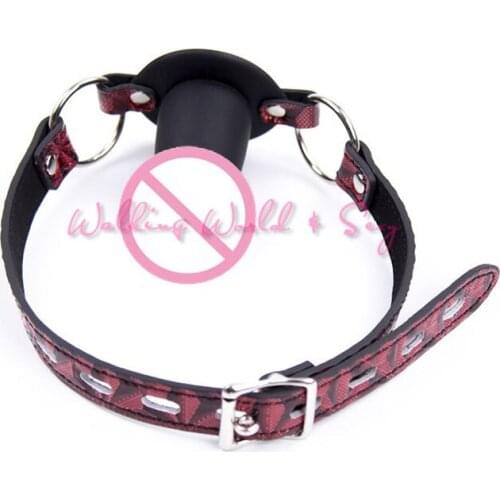 Leather Harness Bondage Dildo Gag Oral Sex Mouth Gag Silicone Penis Gag Fetish BDSM Restraint Adult Game Sex Toys For Couples