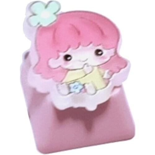 LX9B Gaming Pink Cute Keycap Durable Original PBT Keycap Cherry Profile R4 Height for Mechanical Keyboard Childrens Gifts