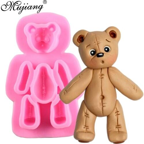 Cute Bear Confectionery Fondant Silicone Mold DIY Cake Baking Mold Chocolate Gumpaste Mould Baby Party Cupcake Decorating Tools