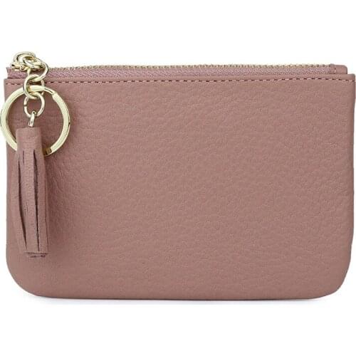 Minimalist Women Leather Small Mini Wallet Holder Zipper Coin Purse Wallet Key Holder Small Money Bag Thin Wallets For Money Poc