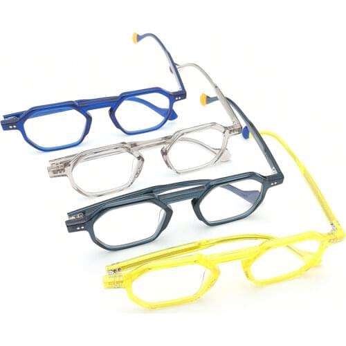 Blue Reading Glasses 2021 Fashion Eyeglasses Designer Vintage Square Oversized Optical Spectacles Eyewear Prescription