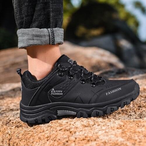 Mens Winter Boots Mens snow boots winter warm leather waterproof mens sports shoes outdoor breathable work shoes large sized2