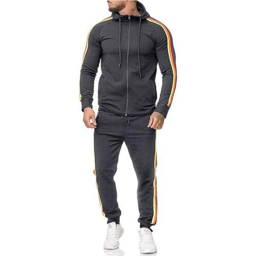 Fashion Men Tracksuit Set 2021 Autumn Hoodie and Sweatpants 2 Pieces Sweat Suit Set Mens Spring Sporting Clothing Jogger Outfit