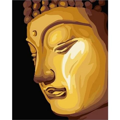 DIY Digital Painting By Numbers Golden Buddha oil painting mural Kits Coloring Wall Art Picture Gift frameless