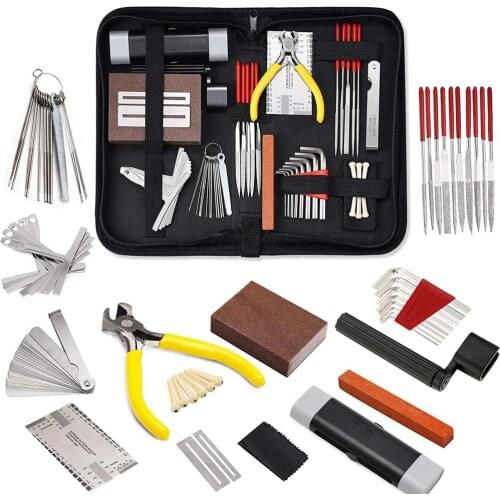 45Pcs Guitar Repairing Maintenance Tool Kit,Guitar Setup Kit Repair Tools with Carry Bag Large Care Set of Tools