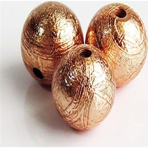 8mm Genuine Natural Gibeon Iron Meteorite Moldavite Loose Round Beads Rose Gold Plated Healing One Beads AAAAA