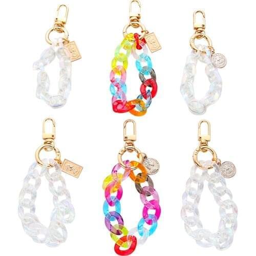 New Pendant Bluetooth Earphone Keychain Removable Acrylic Chain Key Buckle Pendant Ring For Women Couple Bag Charm Key Chains