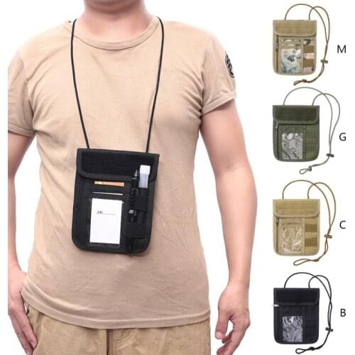 Outdoor Military Nylon Chest Hanging Molle Card Holder in Card Hunting ID Holder Tactical Pouch File Folder Organizer Bag