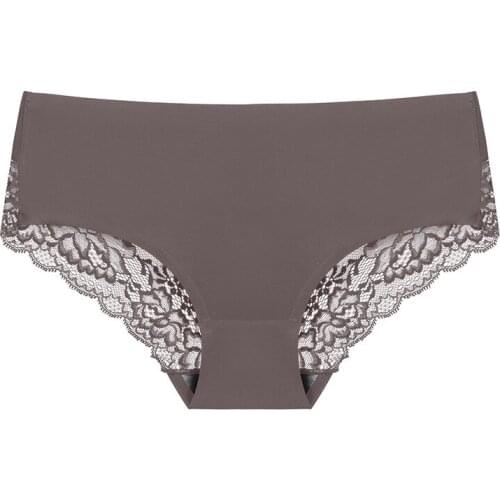 Skin-friendly cotton ice silk splicing sexy underwear for women a spot traceless womens briefs briefs