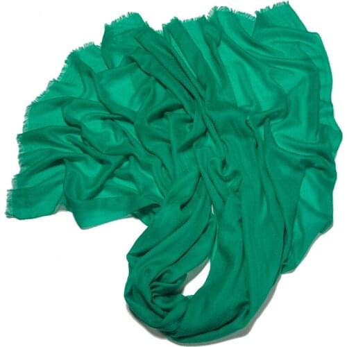 100%goat cashmere womens fashion twill large scarf shawl pashmina gem green 7color 90x200cm