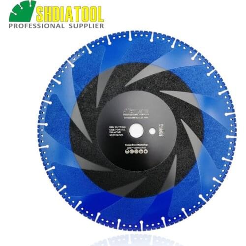 SHDIATOOL 1pc 14"/350mm Vacuum Brazed Diamond Blade Cutting Disc For Multi Purpose Cast Iron Rebar Aluminum Rescue Diamond Wheel