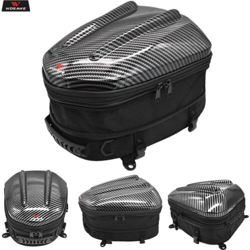 WOSAWE 18-24LWaterproof Motorcycle Tail Bag Multi-functional Durable Rear Seat Bag Backseat Pack Motobike Helmet Bag Backpack