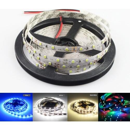 12V Led Strip Light RGB Tape PC SMD 2835 60LED/M 5M Waterproof 12V RGB LED Strip Tape Lamp 12 V Volt For Led Strip TV Backlight