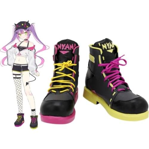 YouTuber Japanese Virtual VTuber Hololive Tokoyami Towa Customize Cosplay Low Heels Shoes Boots Halloween Costume Accessories